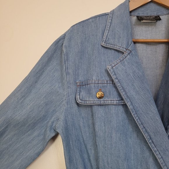 Long Sleeve Vintage Denim Dress Size 12 - Picture 4 of 15